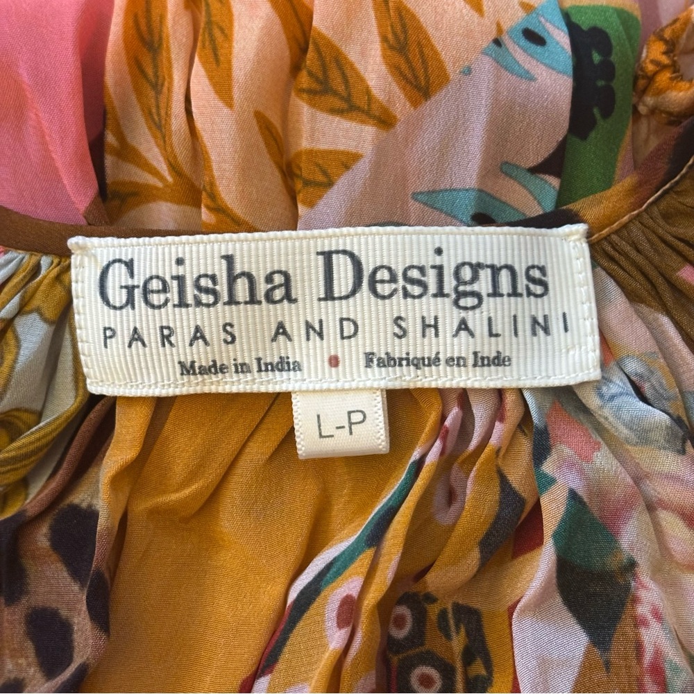 Anthropologie Geisha Designs Collage Boho Patterned Midi Dress - Picture 12 of 14
